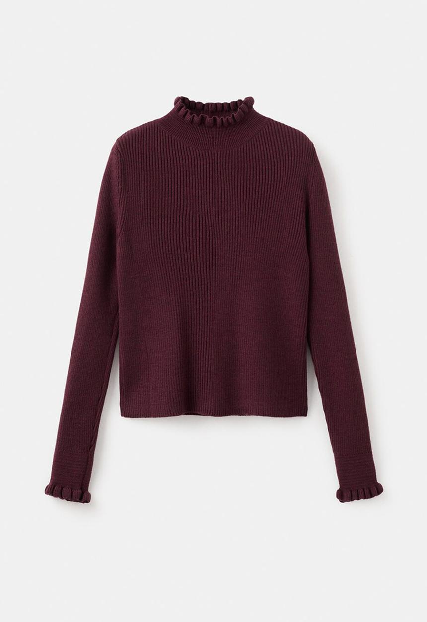 MANGO - Sweater waves - dark red