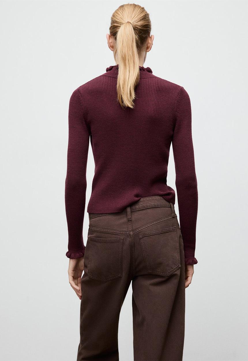 MANGO - Sweater waves - dark red