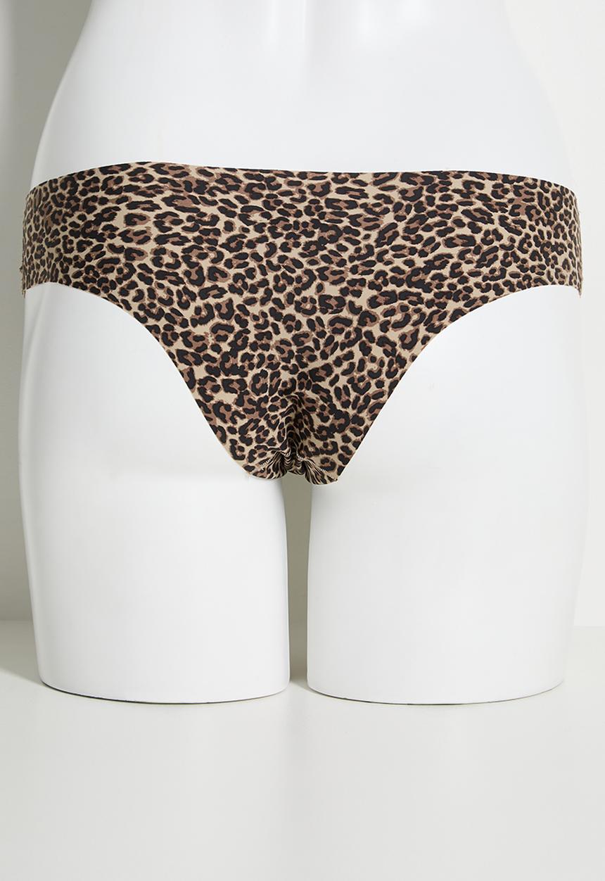 Cotton On - The Invisible Cheeky Brief 3Pk - Black/Black/Taylor Leopard