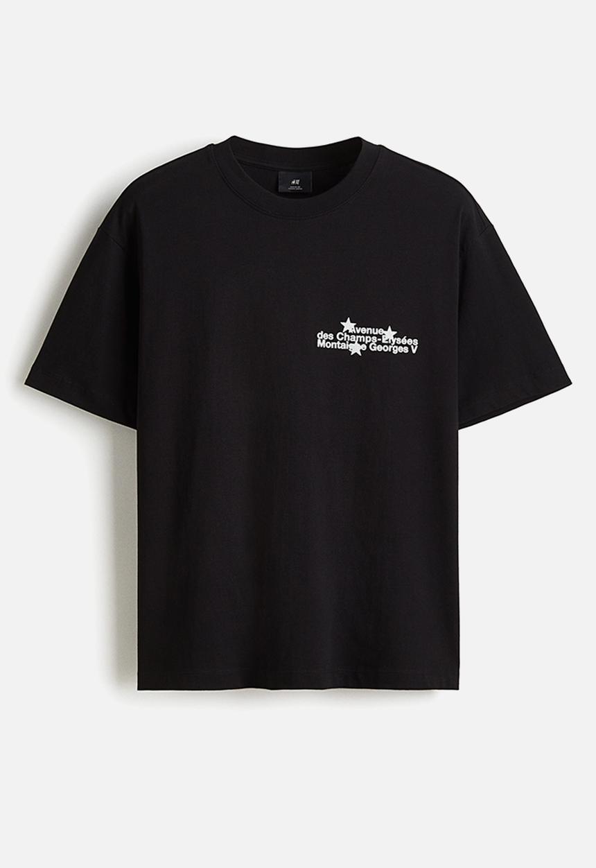 H&M - Loose fit printed T-shirt - black champs-élysées