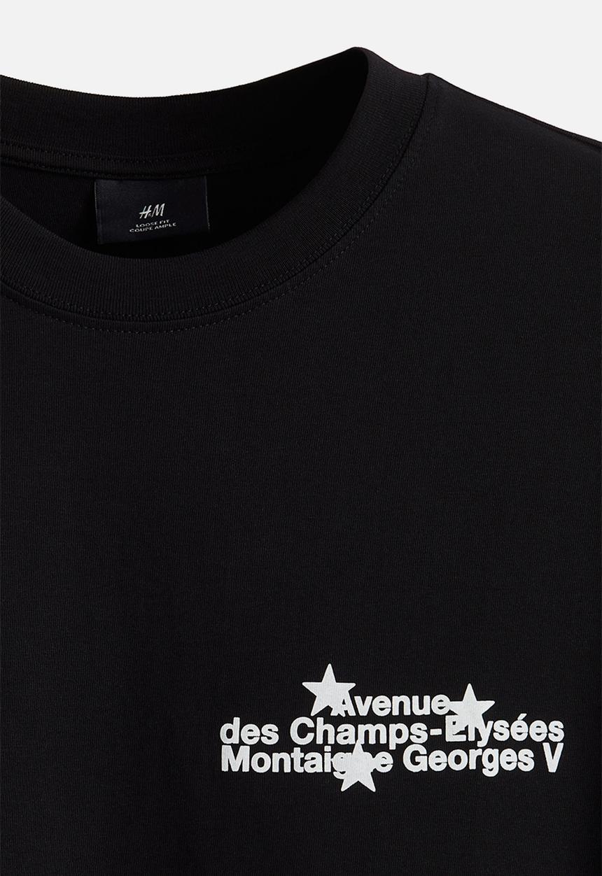 H&M - Loose fit printed T-shirt - black champs-élysées