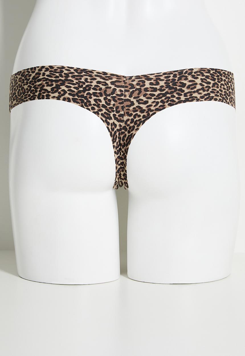 Cotton On - The Invisible G String Brief 3 Pack - Black/Black/Taylor Leopard