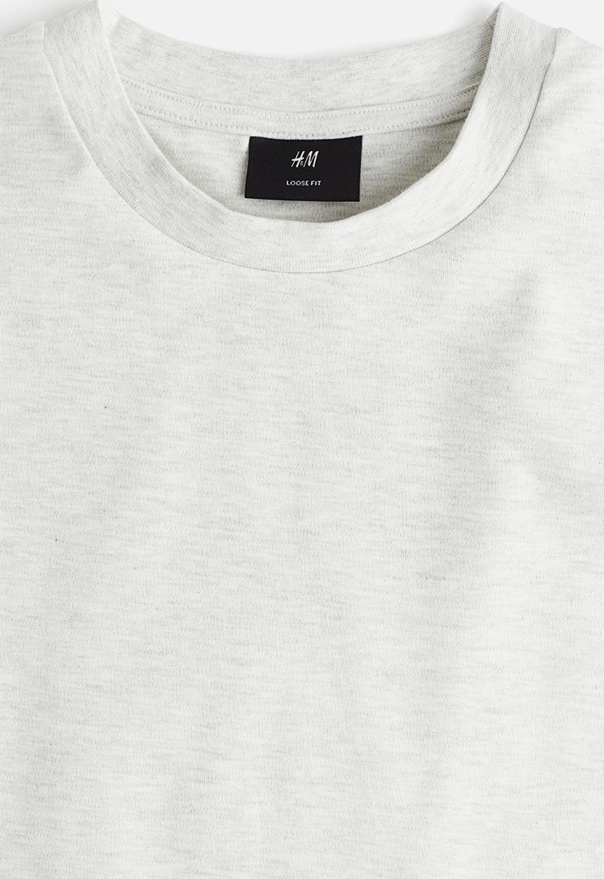 H&M - Loose fit T-shirt - light grey marl
