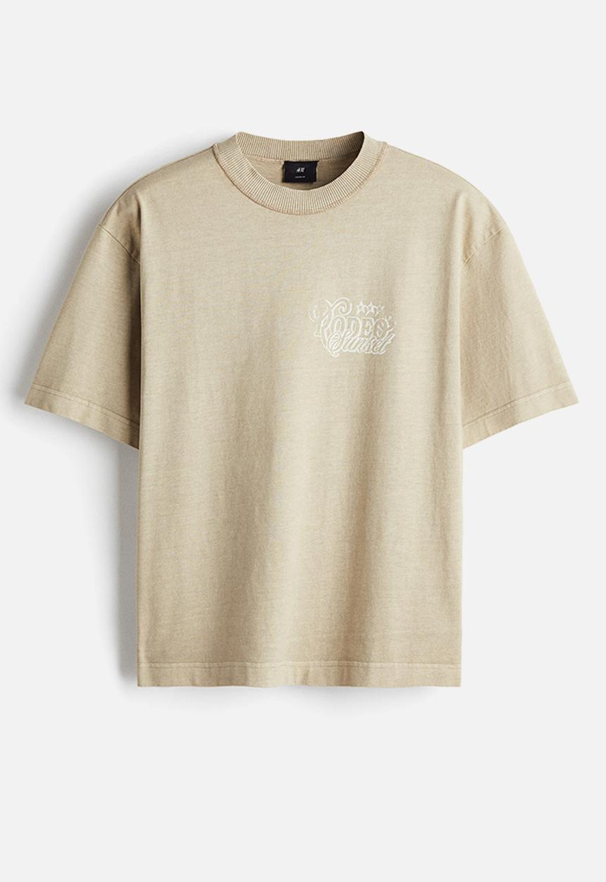 H&M - Loose fit printed T-shirt - beige
