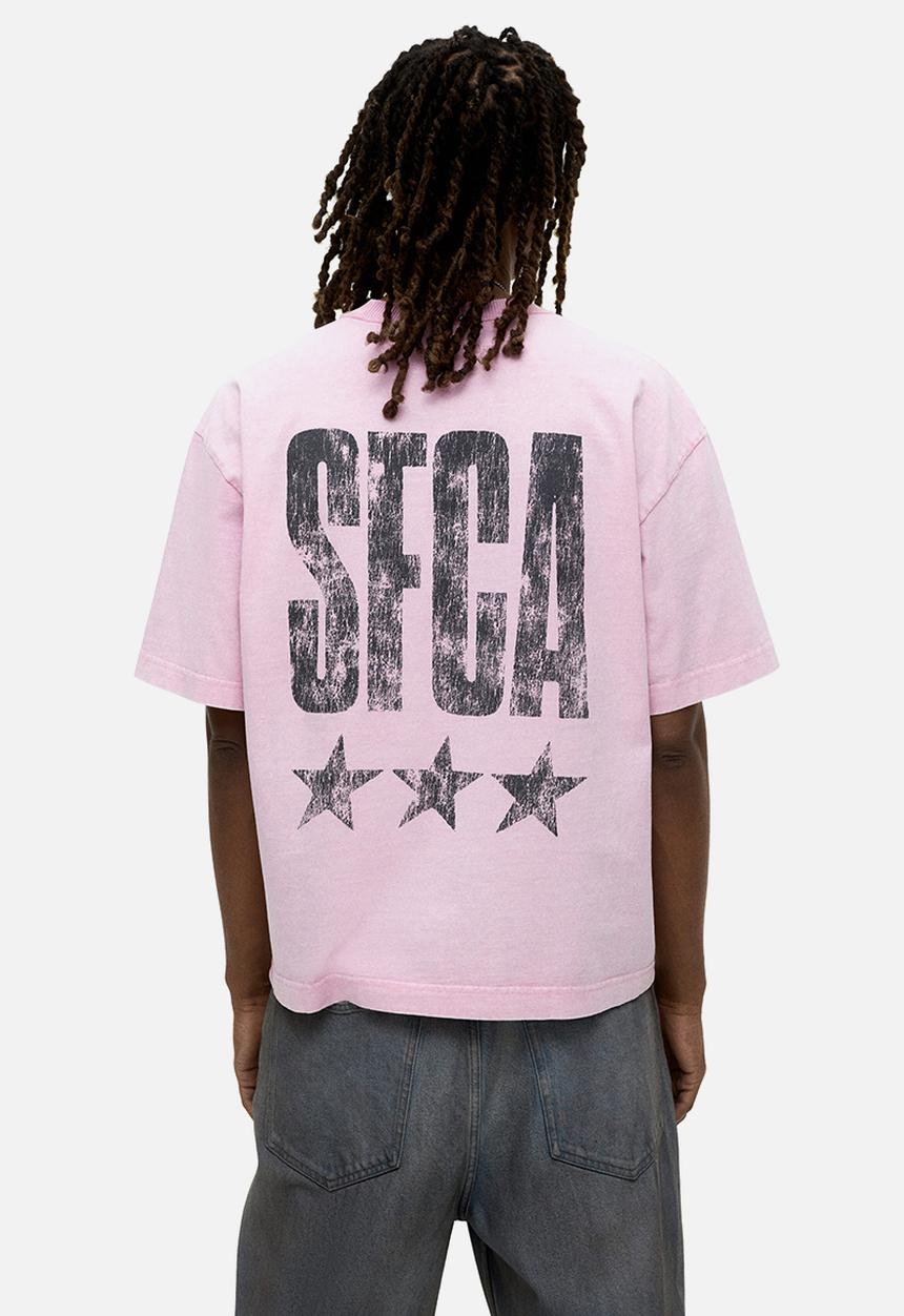 Loose fit printed T-shirt - pink sfca - 1262292014