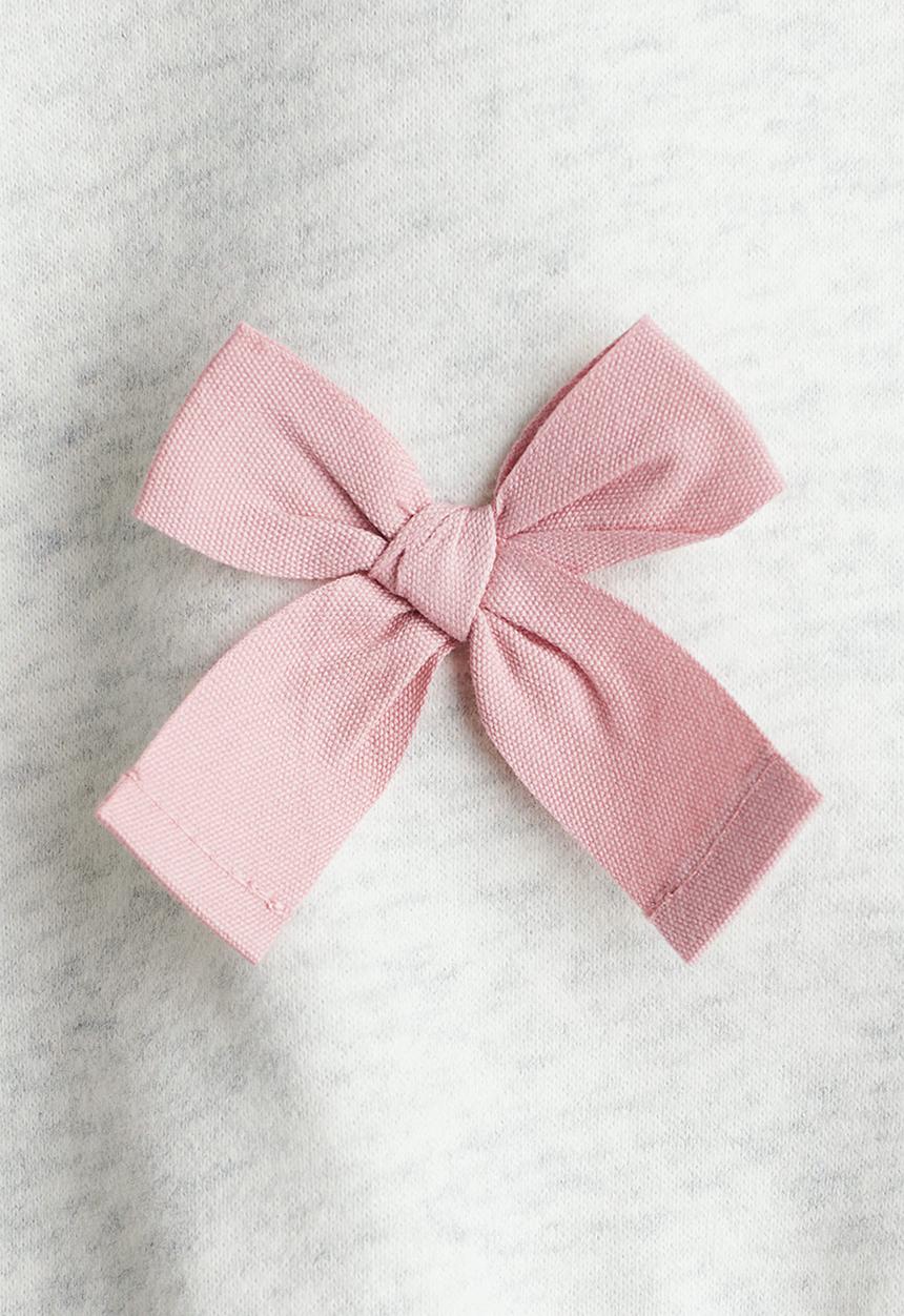 H&M - Motif-detail sweatshirt - light grey bows
