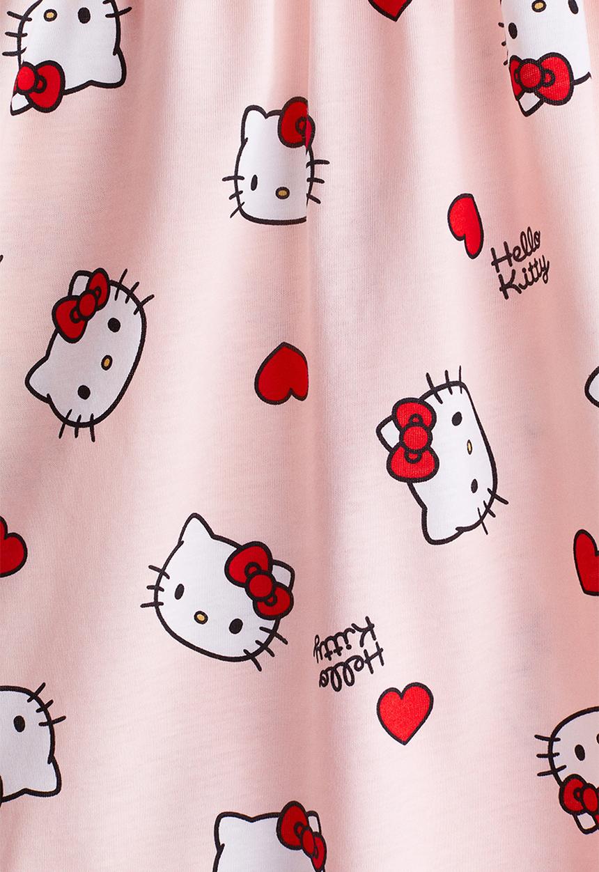 H&M - Printed cotton dress - light pink/hello kitty 