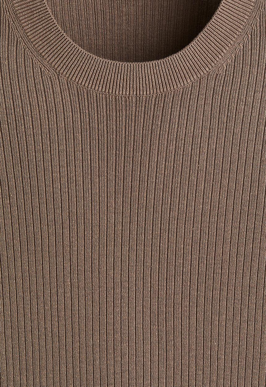 H&M - Slim fit rib-knit T-shirt - beige
