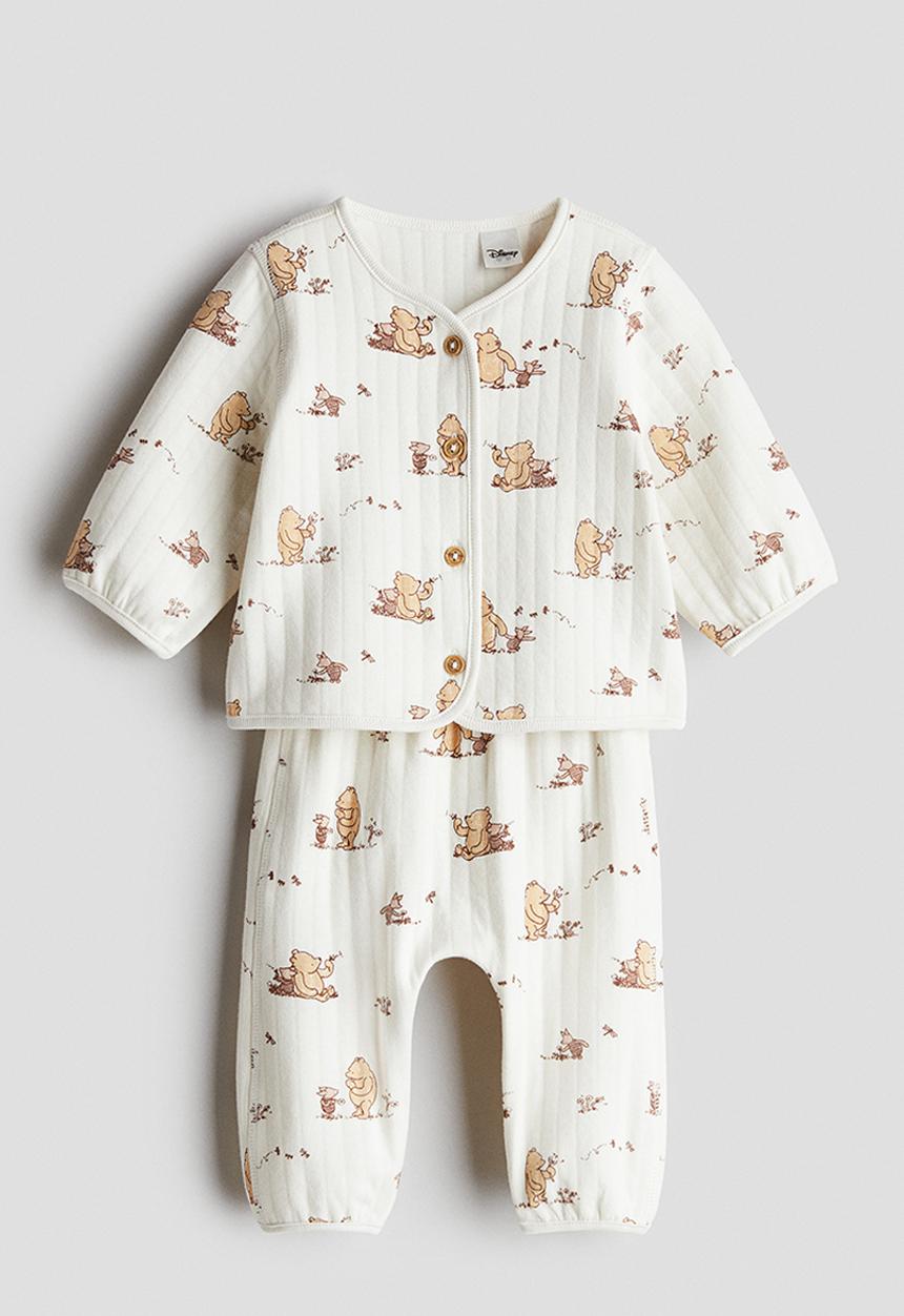 H&M - 2-piece printed cotton set - white/winnie the pooh