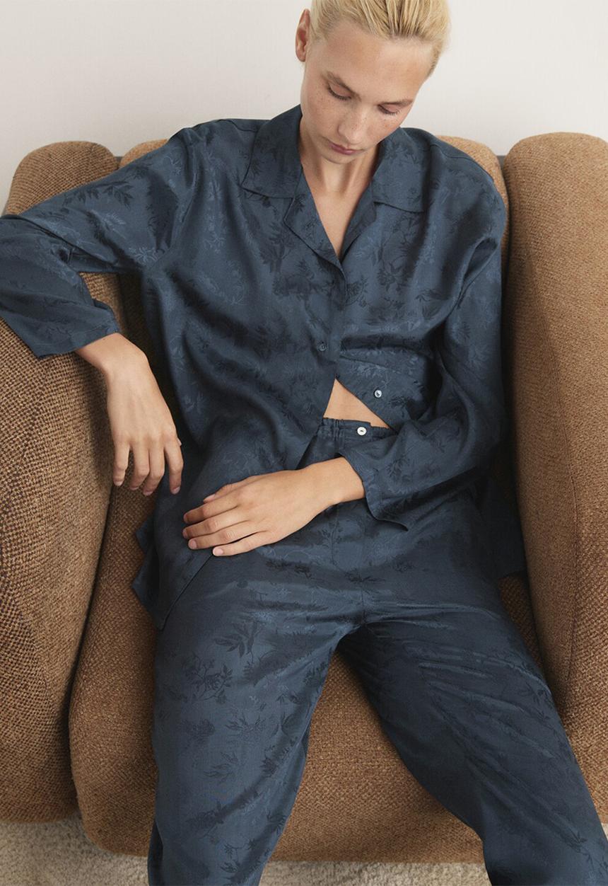 MANGO - Pyjama trouser quars- dark blue