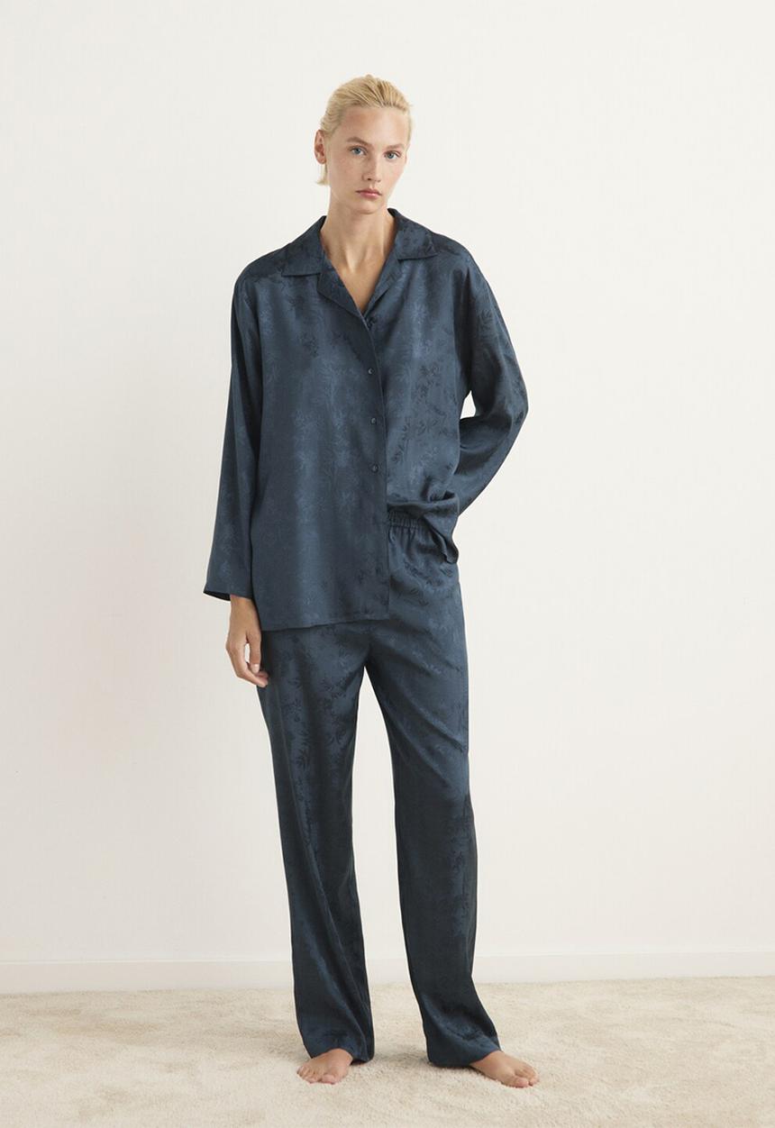 MANGO - Pyjama trouser quars- dark blue
