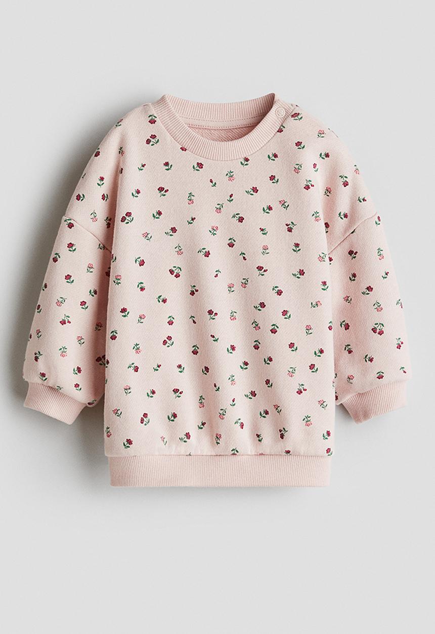 H&M - Printed sweatshirt - light pink/floral 