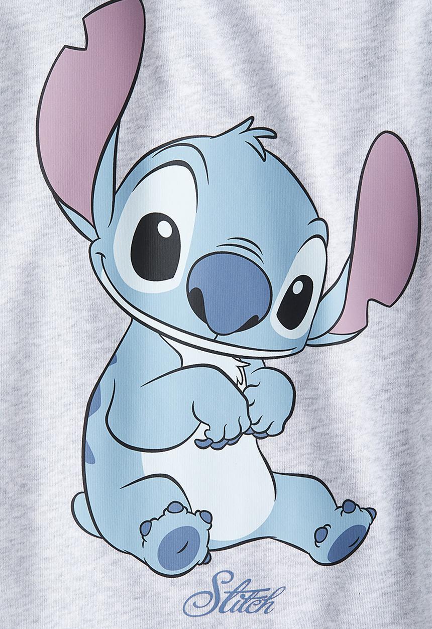 H&M - Printed sweatshirt - grey marl/lilo & stitch