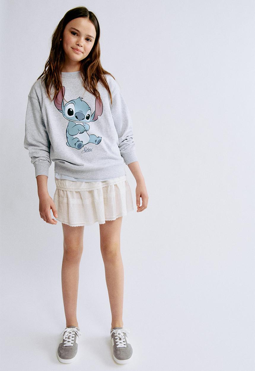 H&M - Printed sweatshirt - grey marl/lilo & stitch