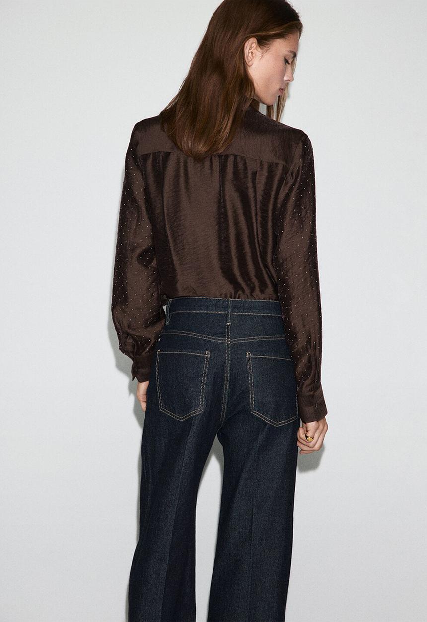 MANGO - Shirt romp - brown