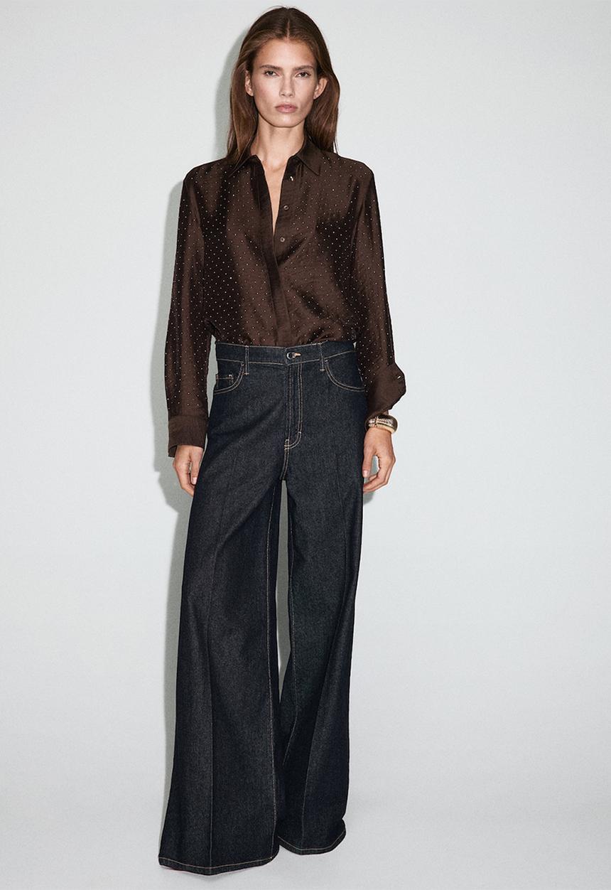 MANGO - Shirt romp - brown
