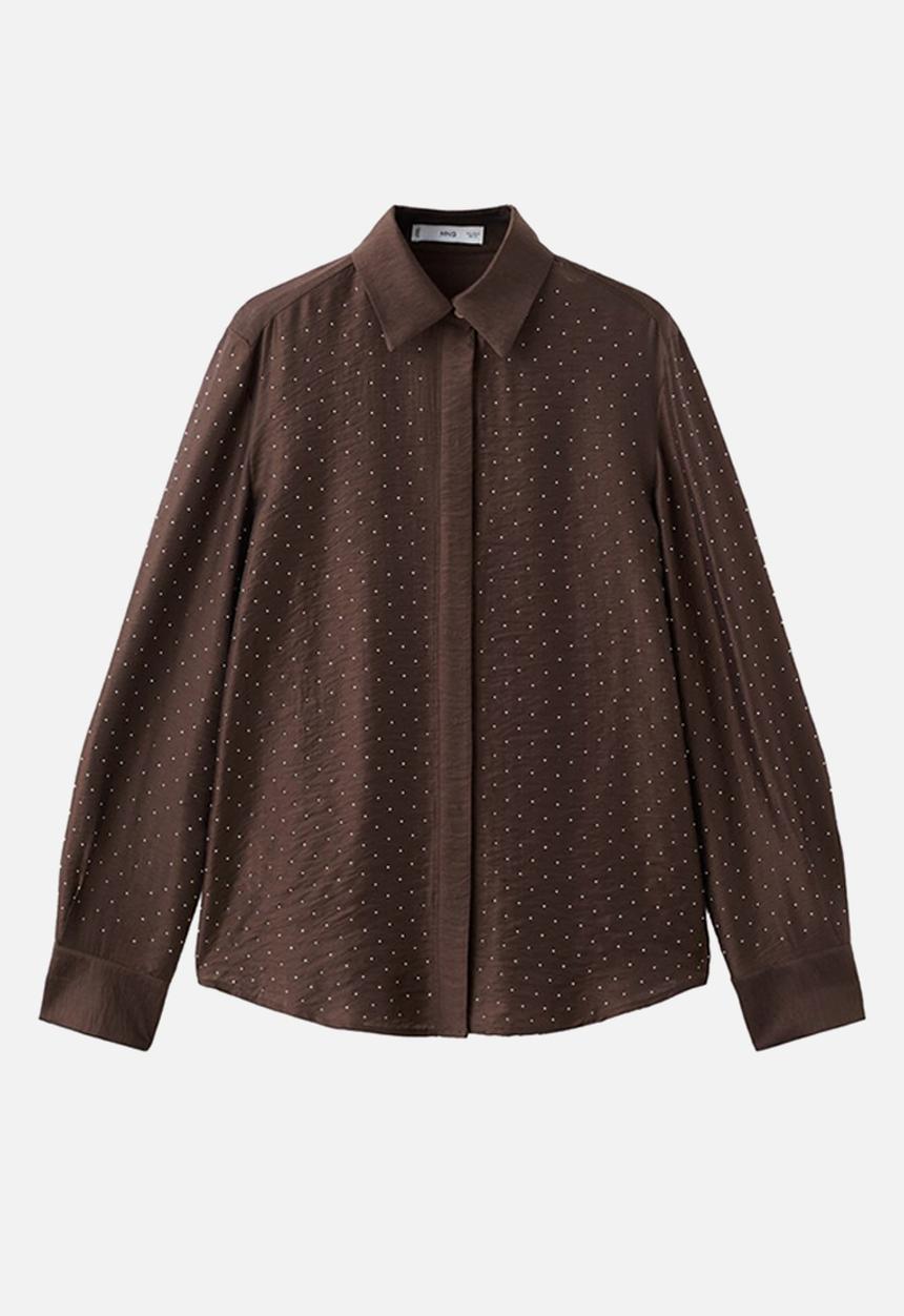 MANGO - Shirt romp - brown