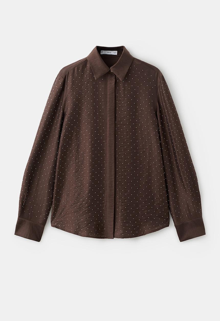 MANGO - Shirt romp - brown