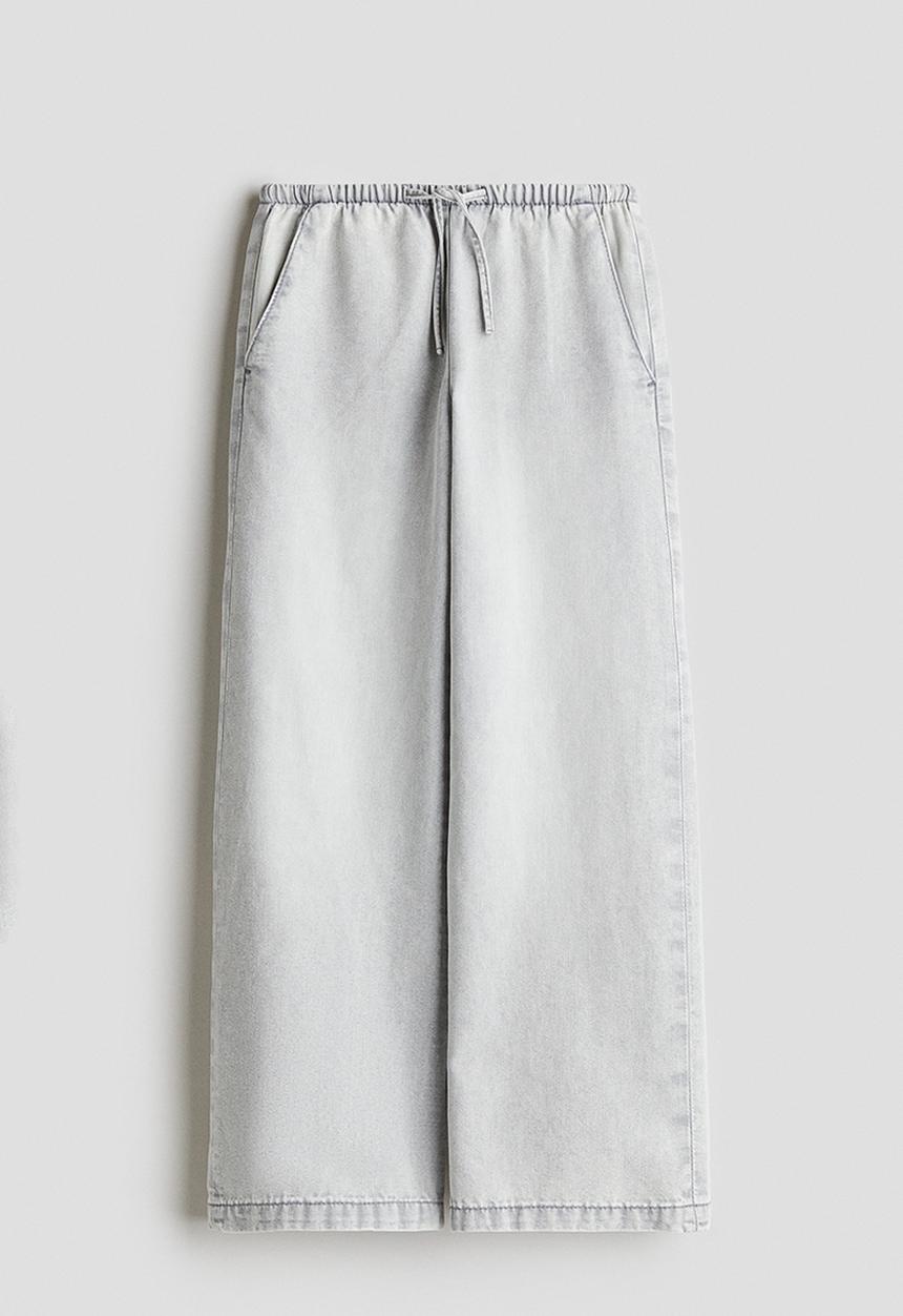 H&M - Wide leg jeans -  light denim grey 