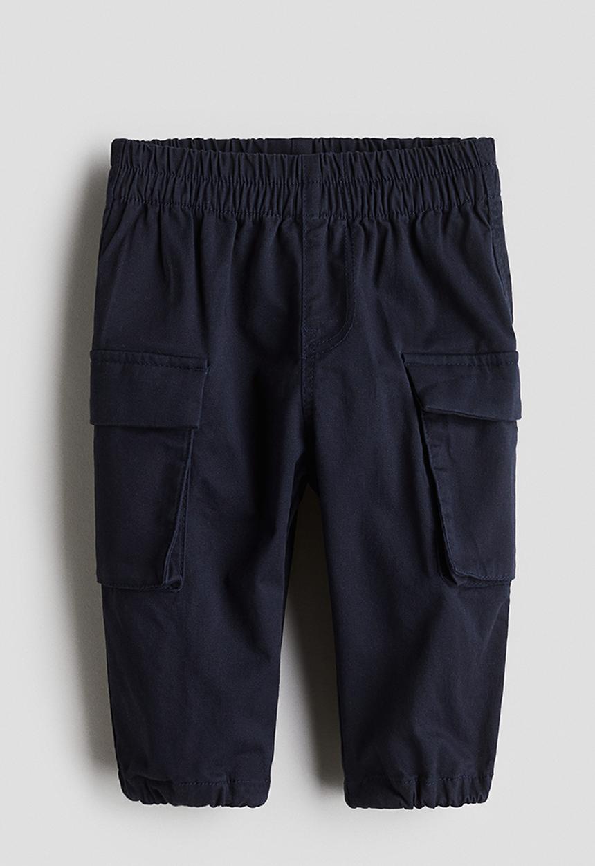 H&M - Cotton cargo trousers - navy blue 