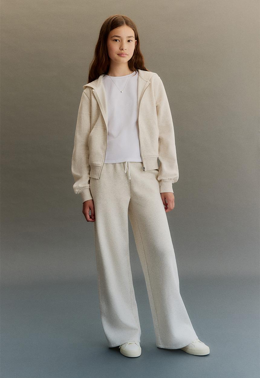 H&M - Brushed-inside joggers - light beige marl