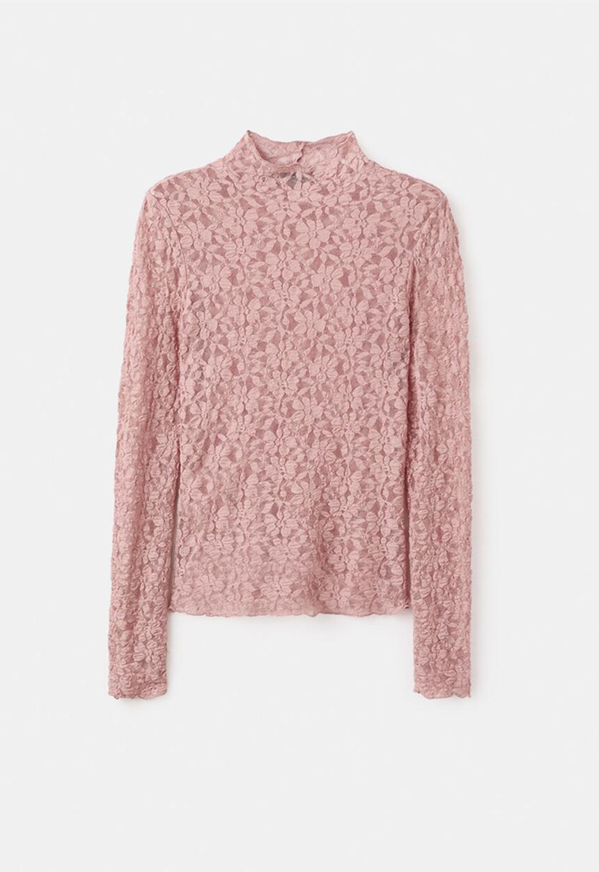 MANGO - T-shirt xlace - light/pastel pink