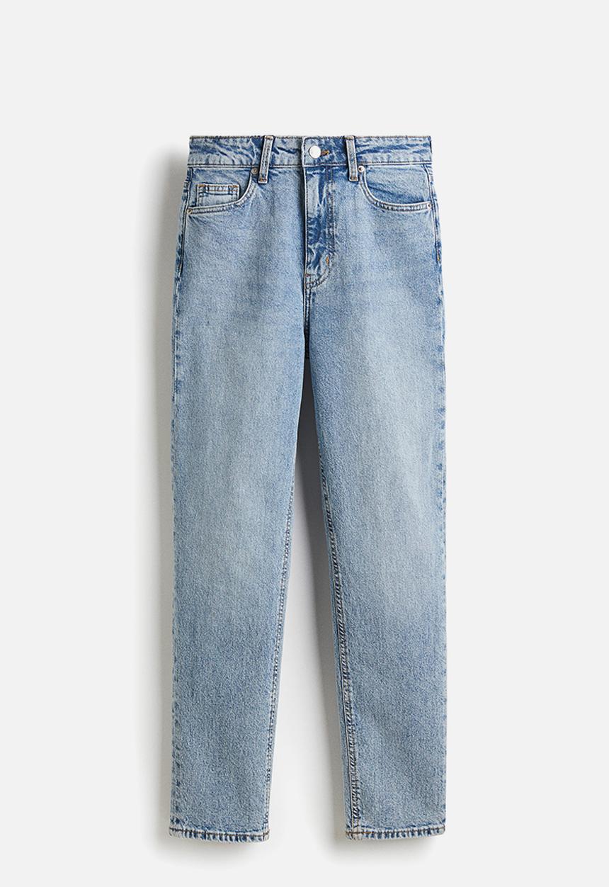 H&M - Mom slim fit high waist ankle jeans - light denim blue 
