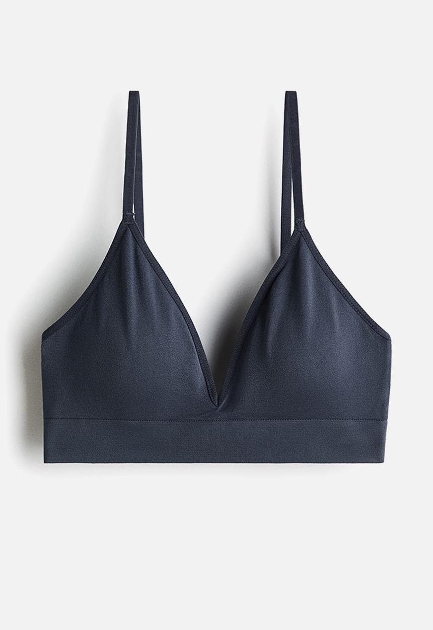 H&M - Seamless padded soft bra - dark blue