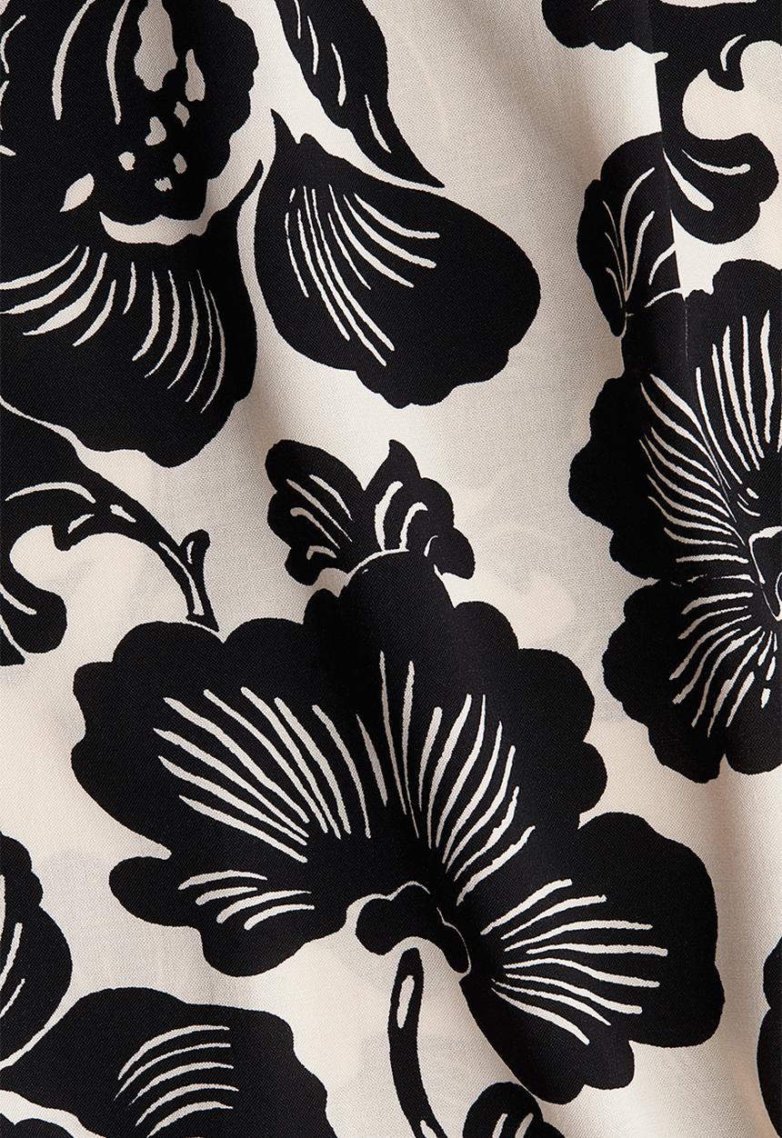 H&M - Viscose tunic dress - cream & black floral 