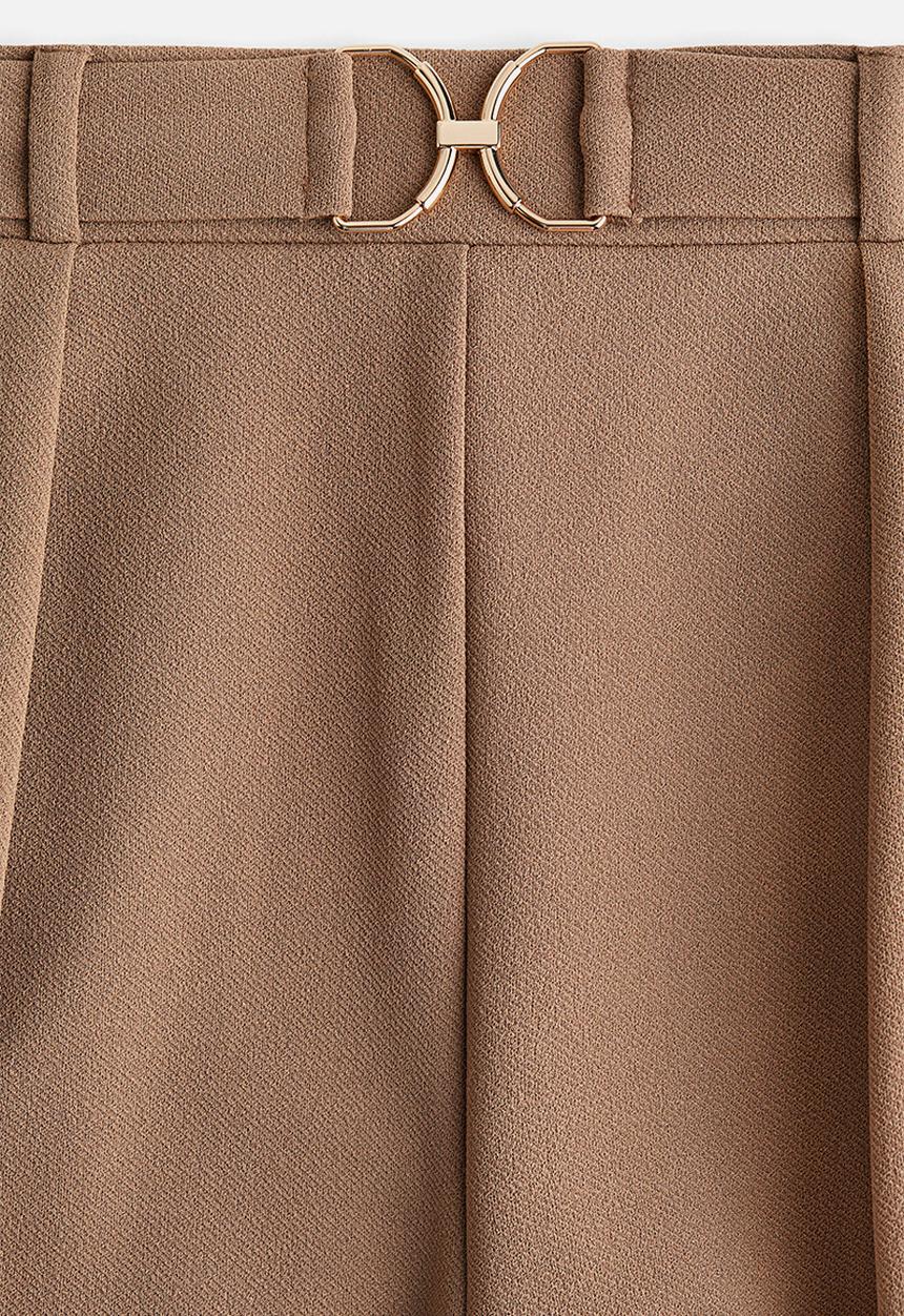 H&M - Buckle-detail tailored trousers - brown