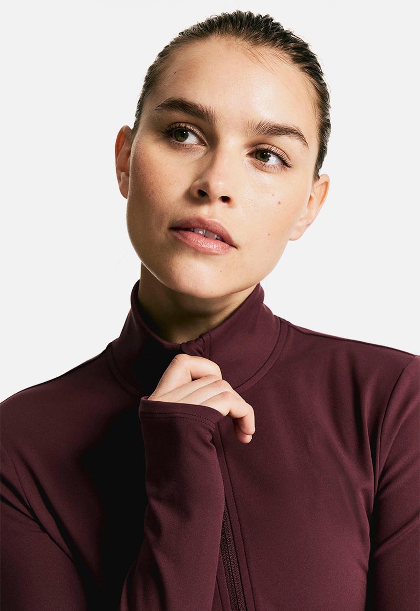 H&M - Zip-through sports jacket with softmove™ - light burgundy