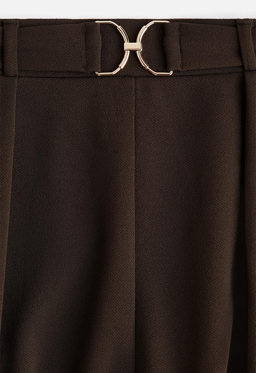 H&M - Buckle-detail tailored trousers - dark brown