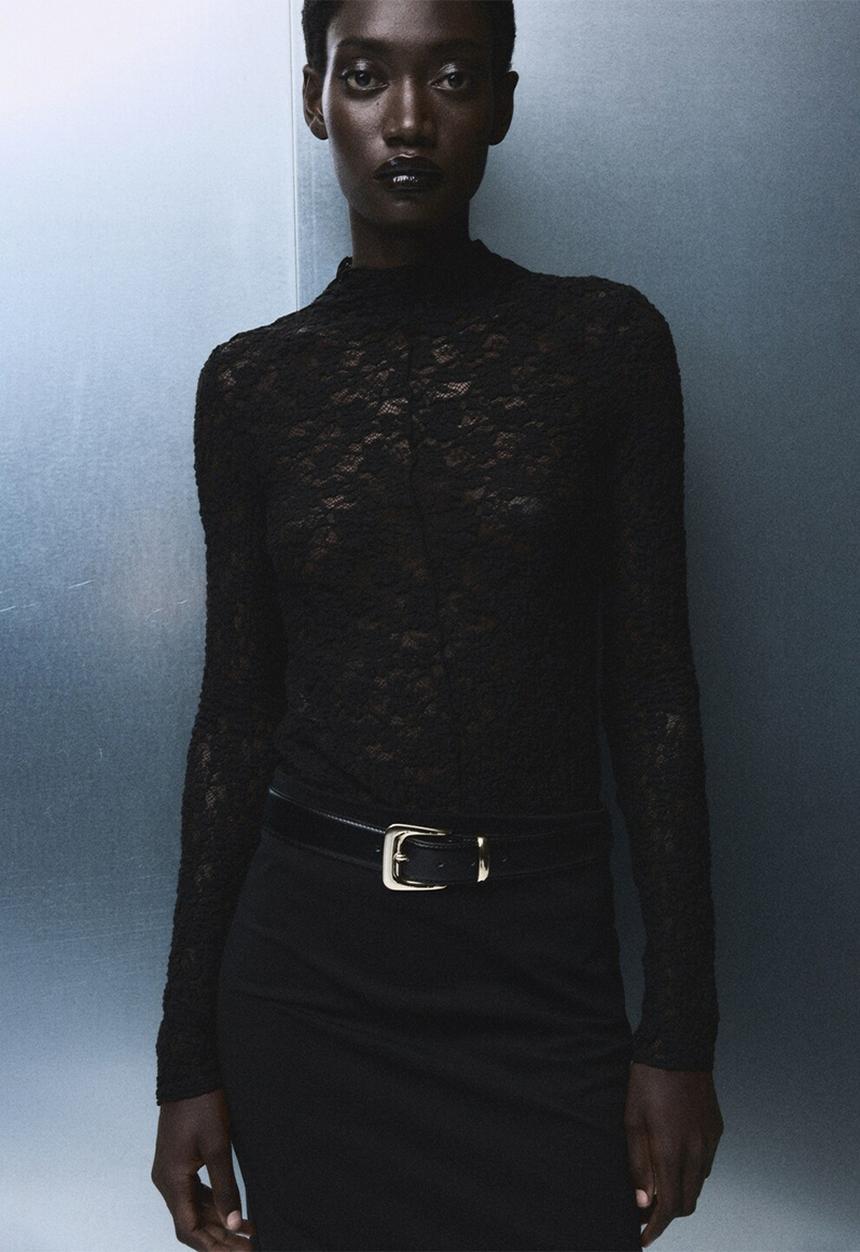 MANGO - Top xselena - black