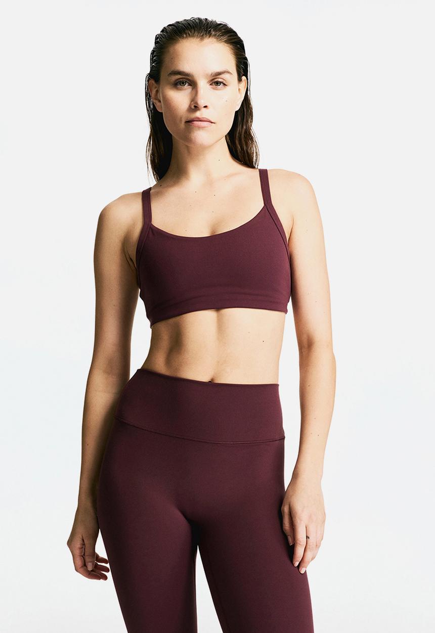 H&M - Medium support sports bra with softmove™ - light burgundy 