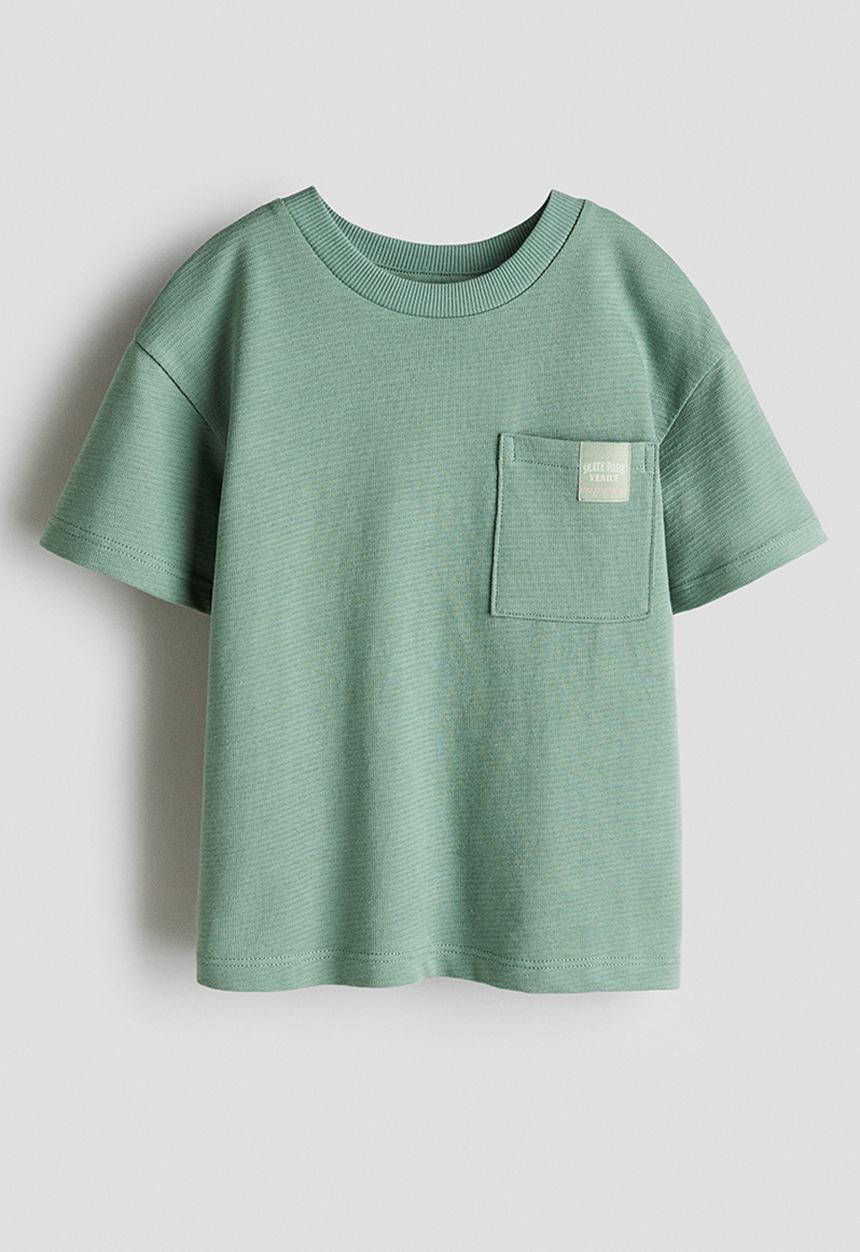H&M - Jacquard-jersey cotton T-shirt - green