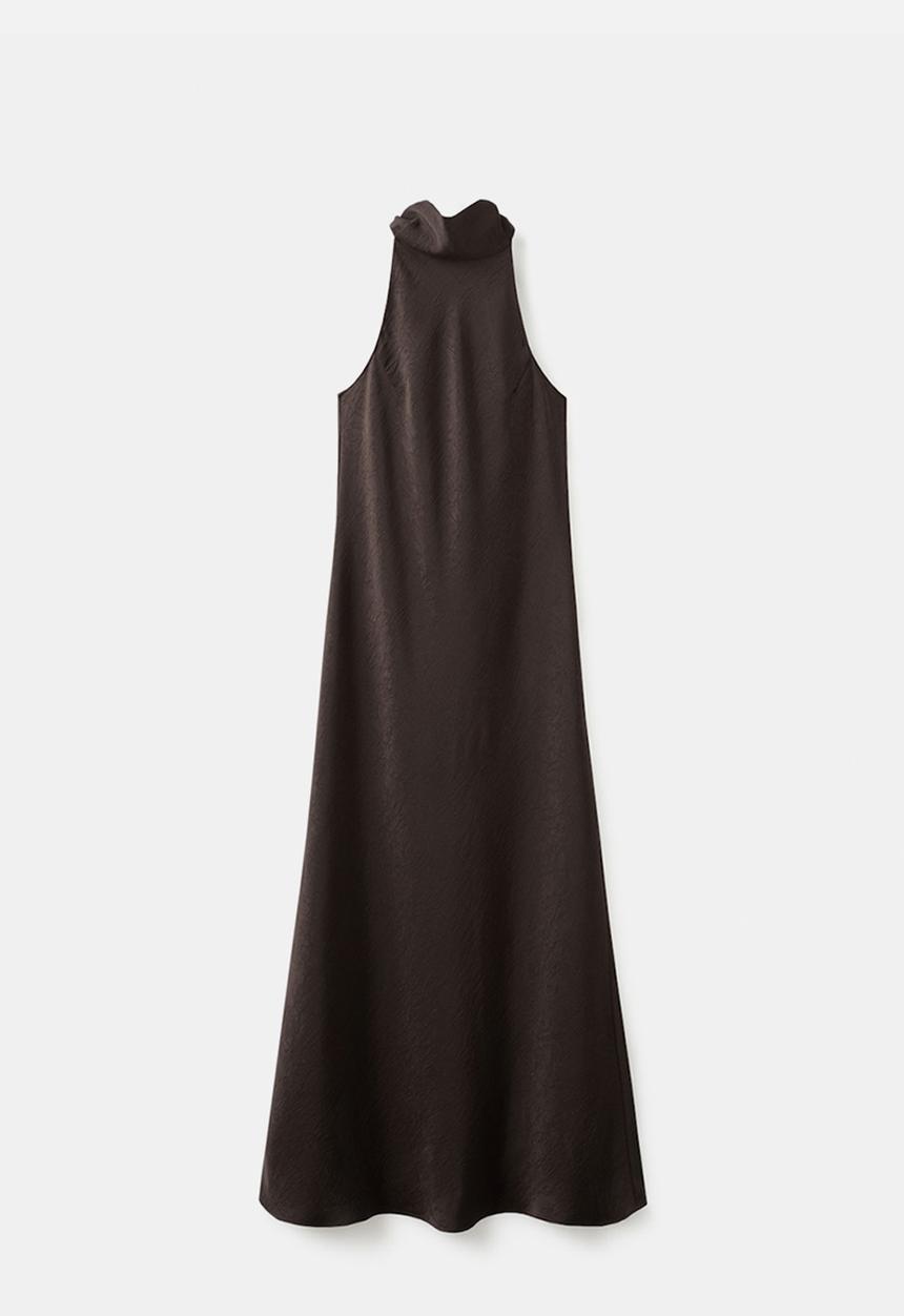 MANGO - Dress choco - dark brown