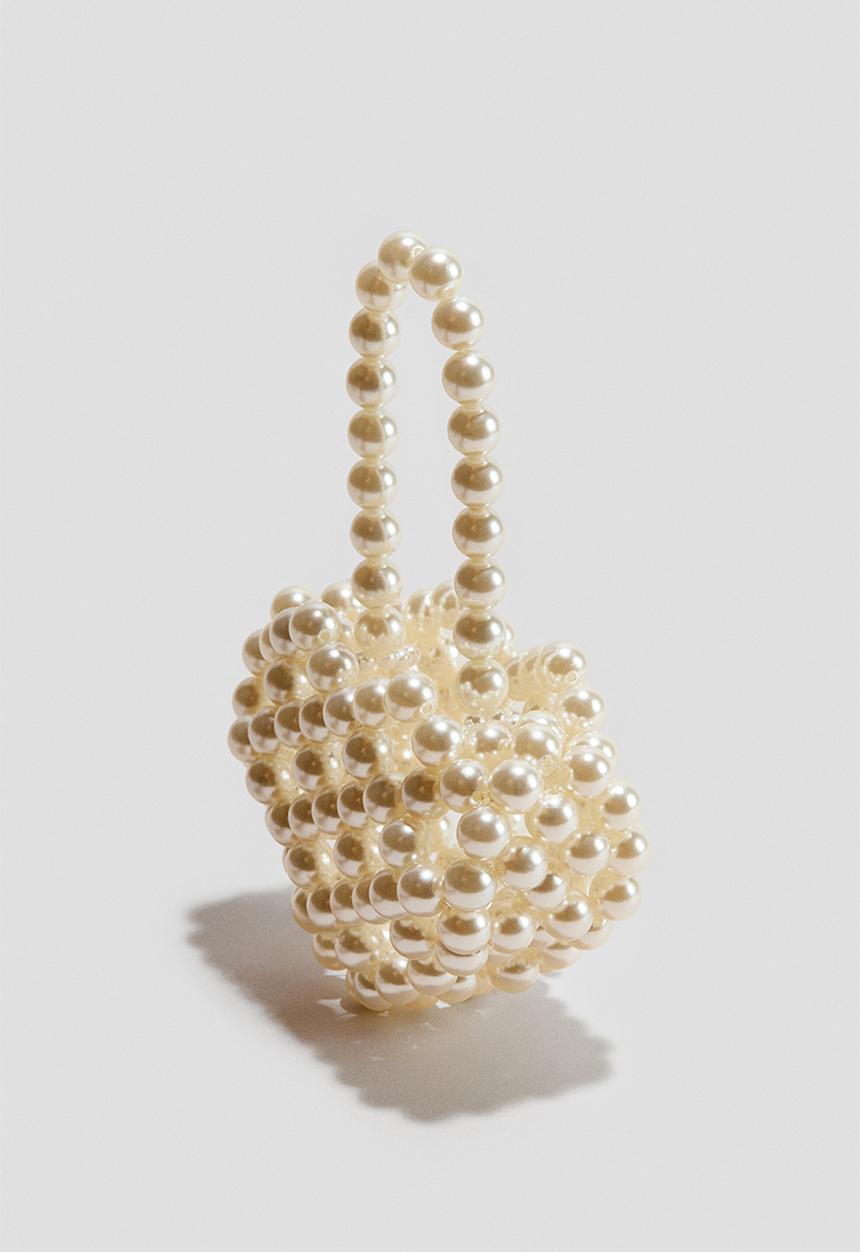 H&M - Heart-shaped handbag - cream 