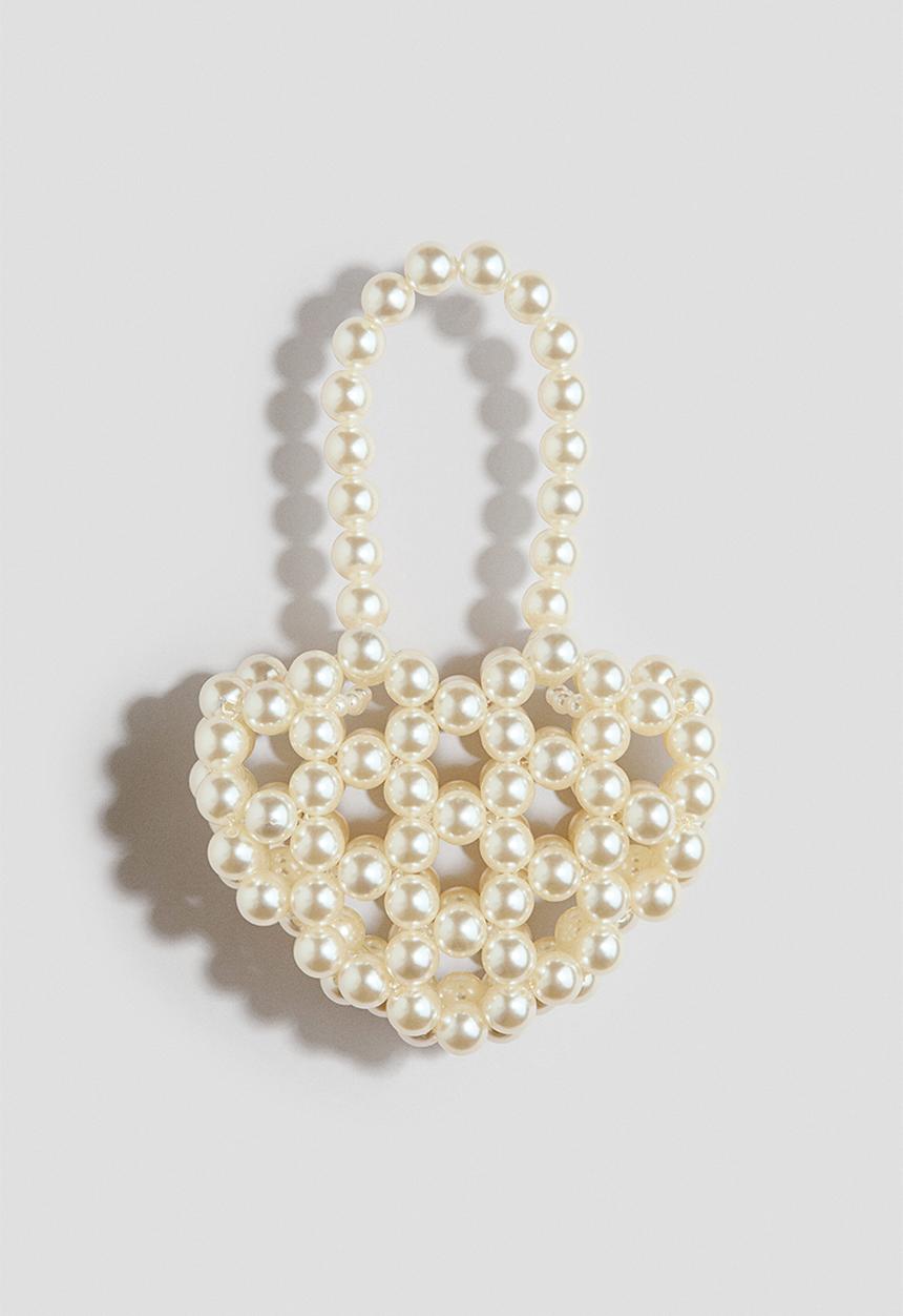 H&M - Heart-shaped handbag - cream 