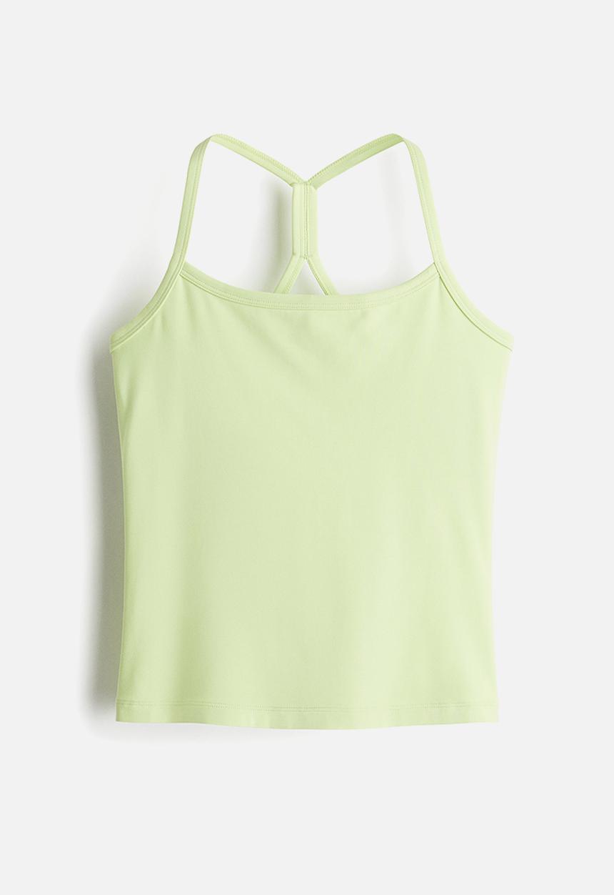 H&M - Integral-bra sports strappy top with softmove™ - light green