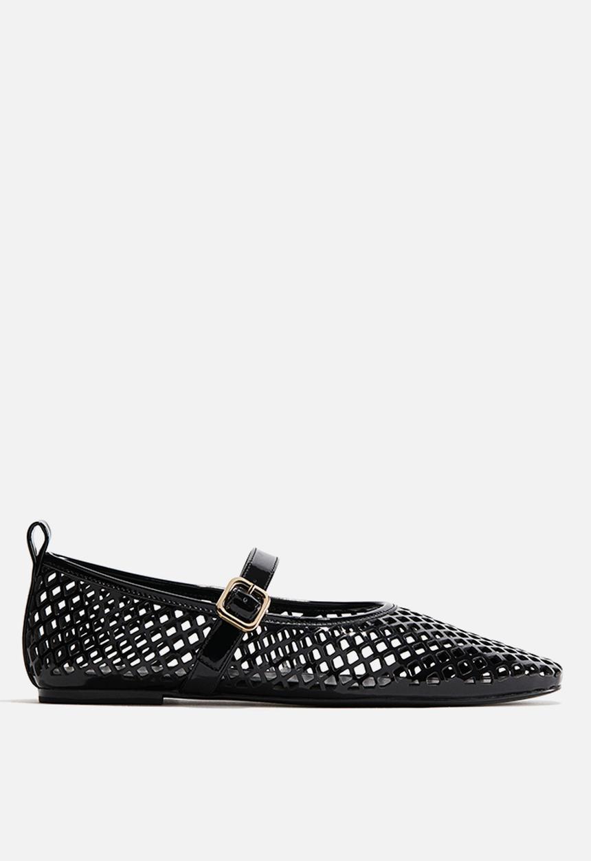 H&M - Perforated mary jane ballet pumps - black