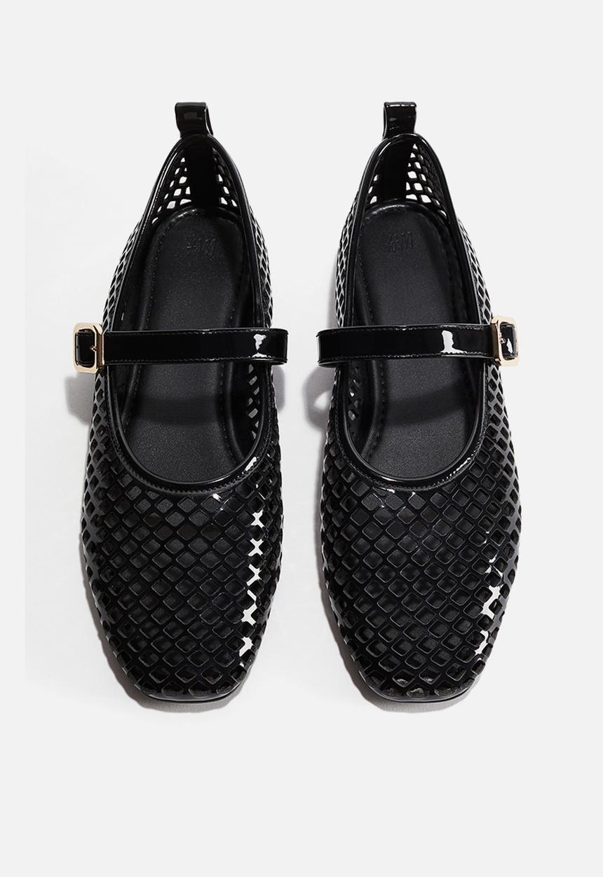 H&M - Perforated mary jane ballet pumps - black