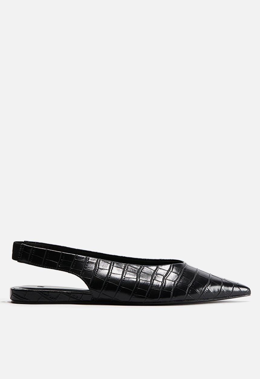 H&M - Pointed slingbacks - black crocodile pattern