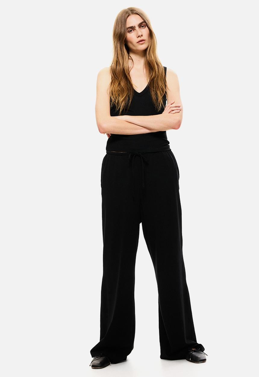 H&M - Cotton drawstring trousers - black