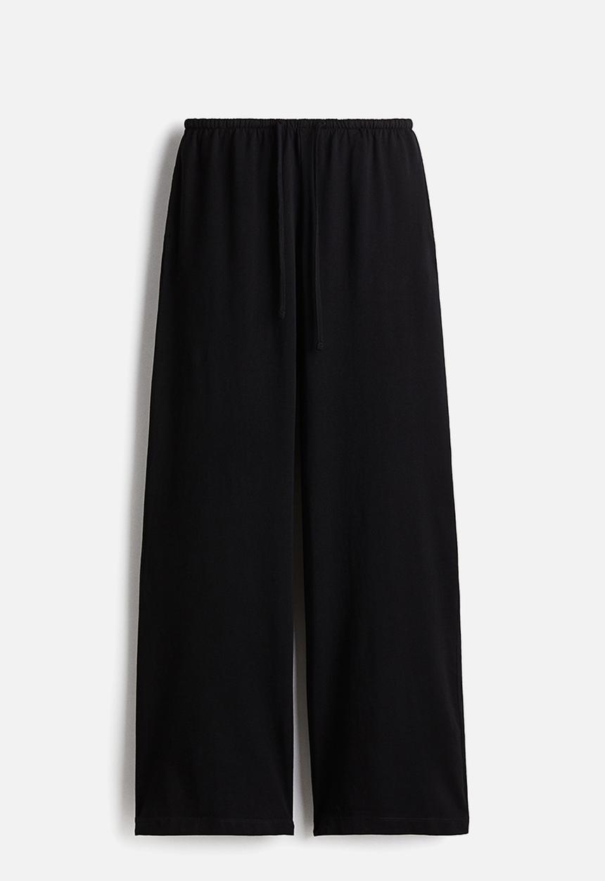 H&M - Cotton drawstring trousers - black