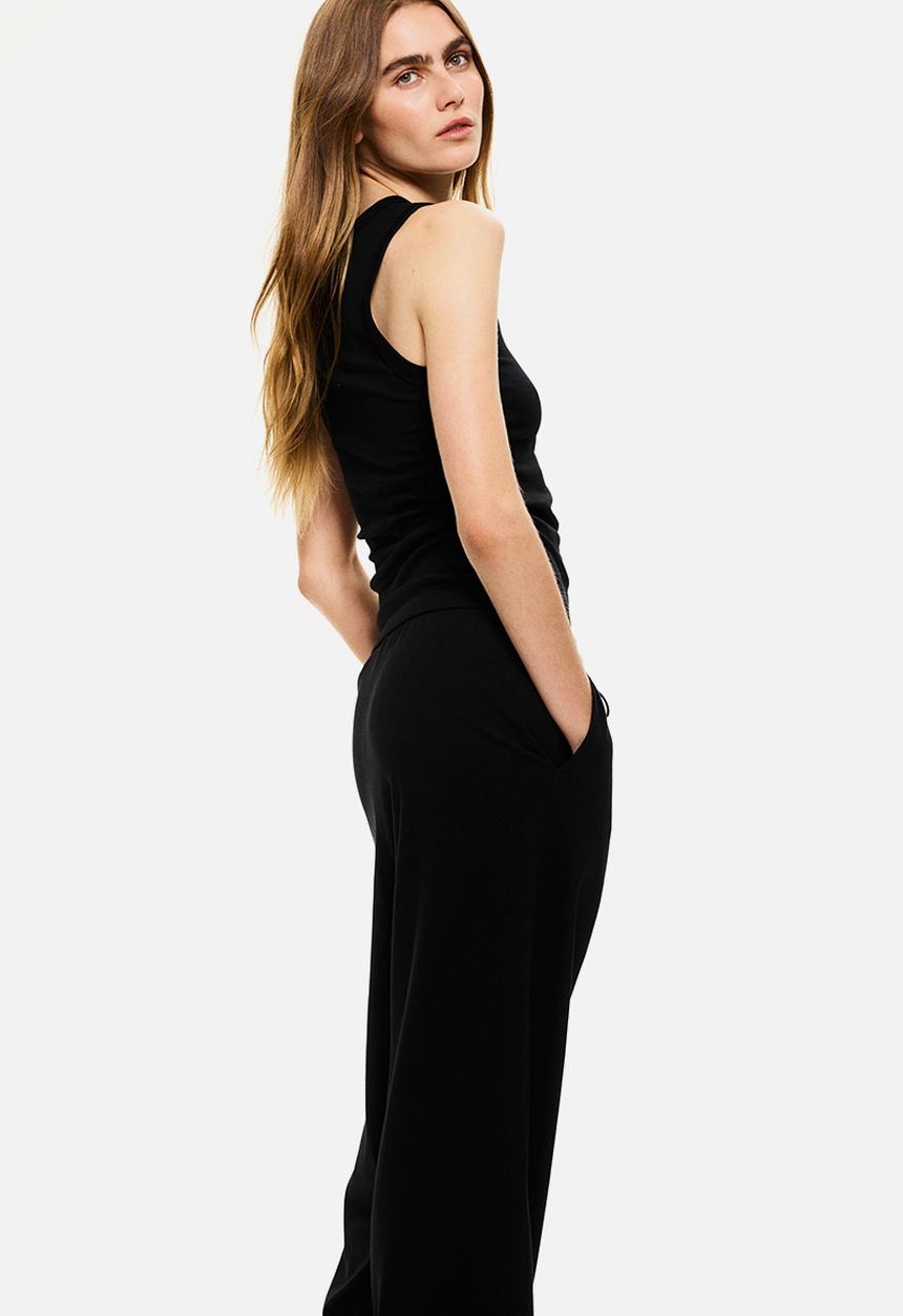 H&M - Cotton drawstring trousers - black