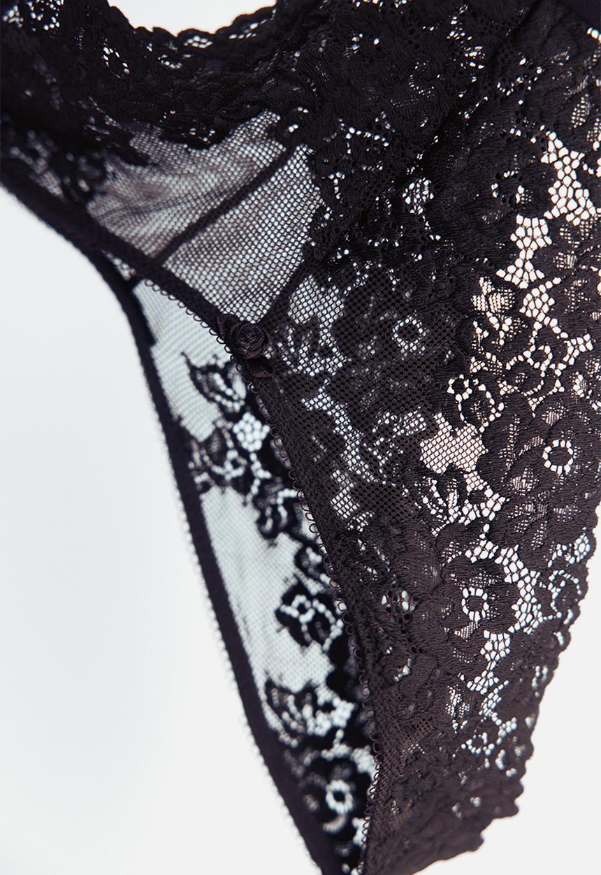H&M - 2-pack lace brazilian briefs - dark brown