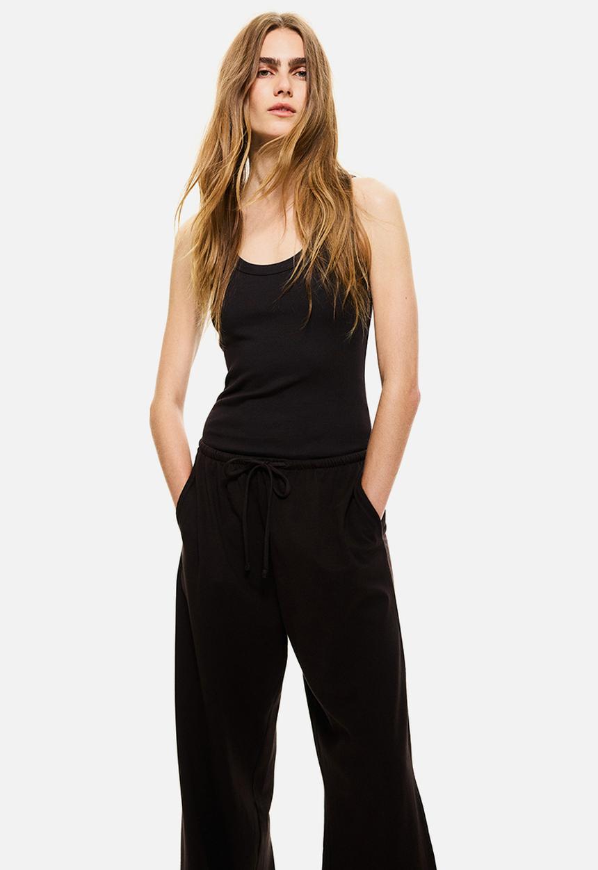 H&M - Cotton drawstring trousers - dark brown