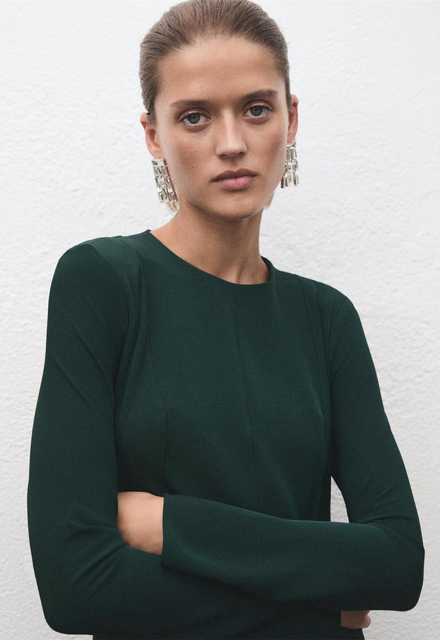 MANGO - Dress ruby - green