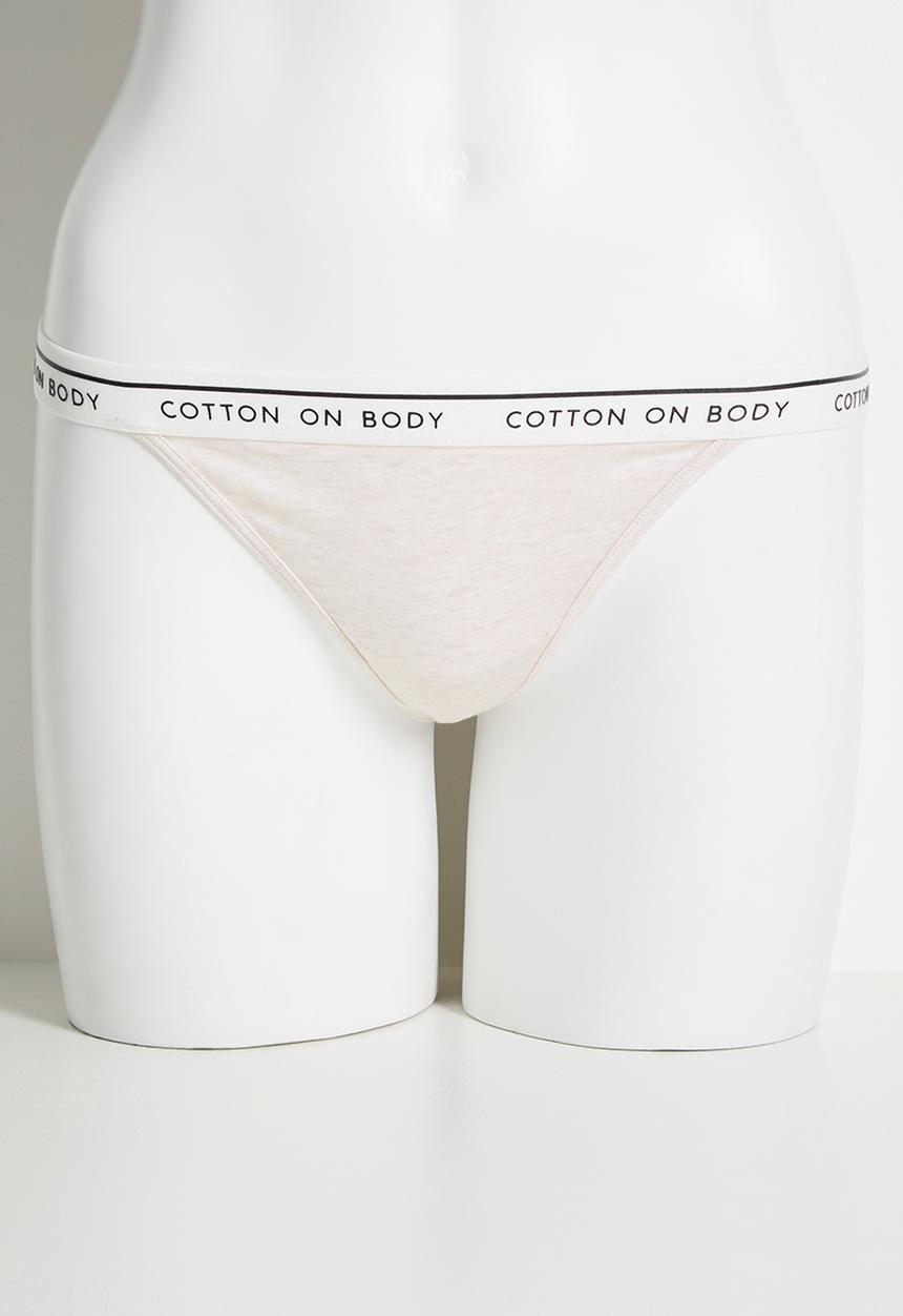 Cotton On - Branded Cotton Tanga G String Brief 5Pk - multi