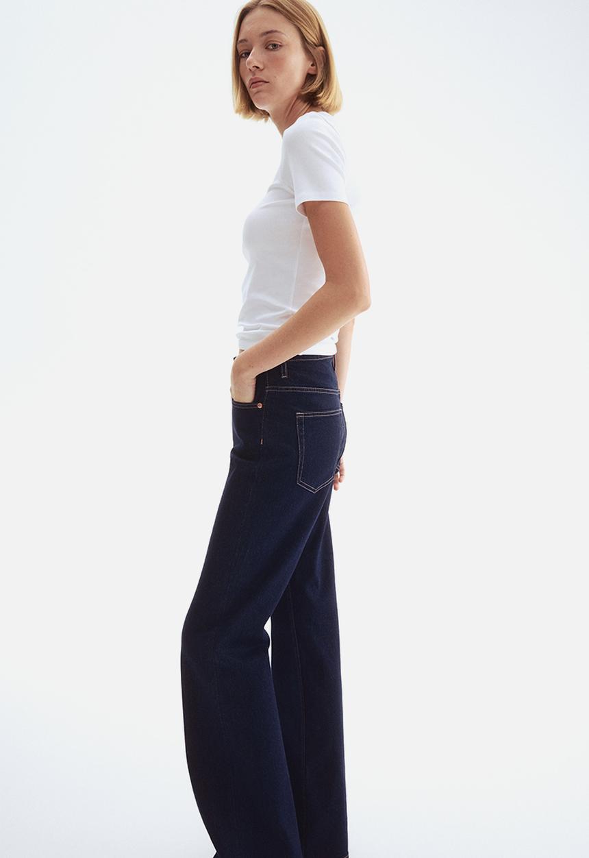 H&M - Bootcut high jeans - dark denim blue
